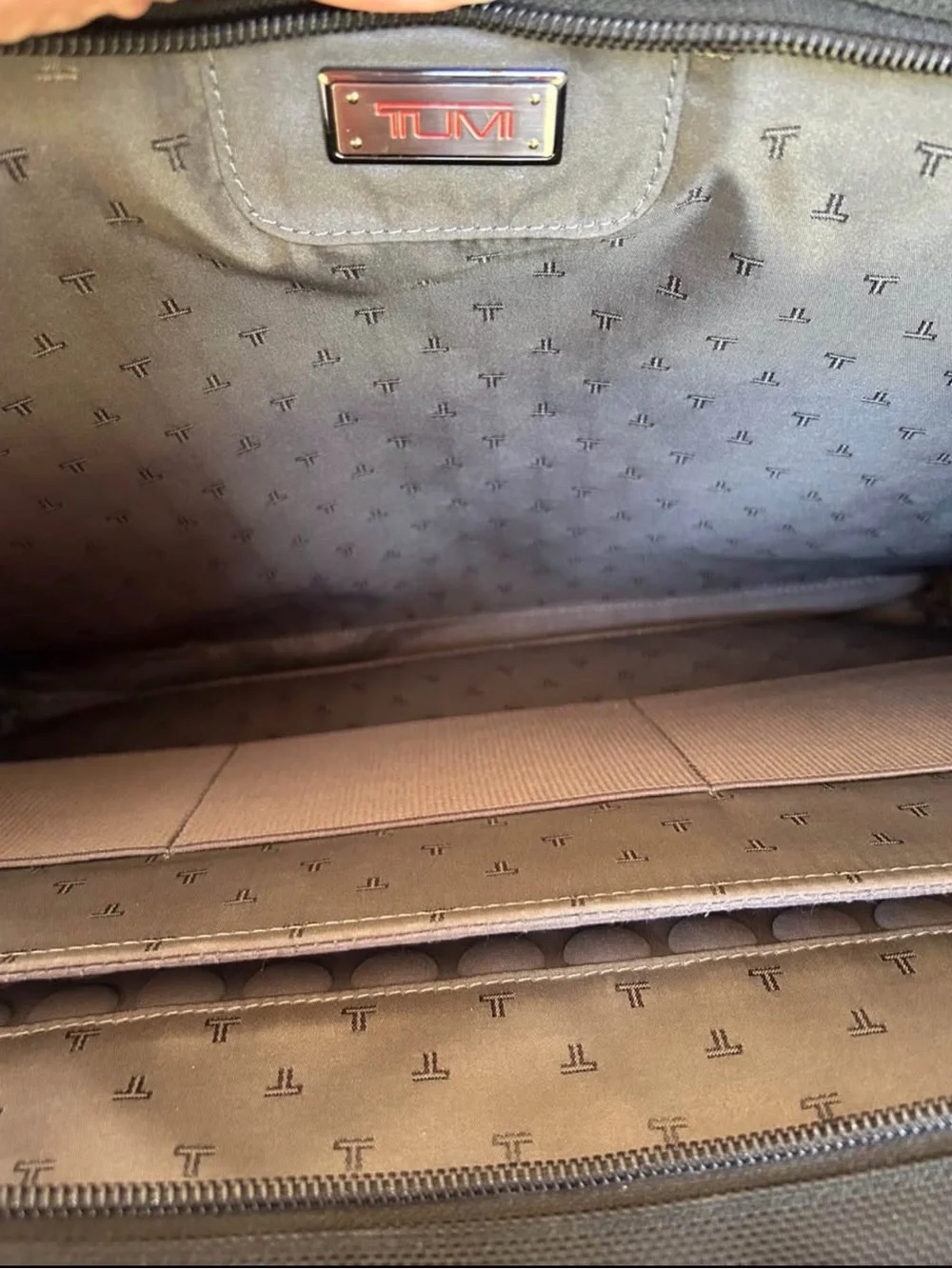 Tumi Black Laptop Briefcase with Front Zip Pockets